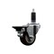 Service Caster 3'' Maroon Poly Swivel 1-1/8'' Expanding Stem Caster with Brake SCC-EX20S314-PPUB-MRN-PLB-118 - alternate 1